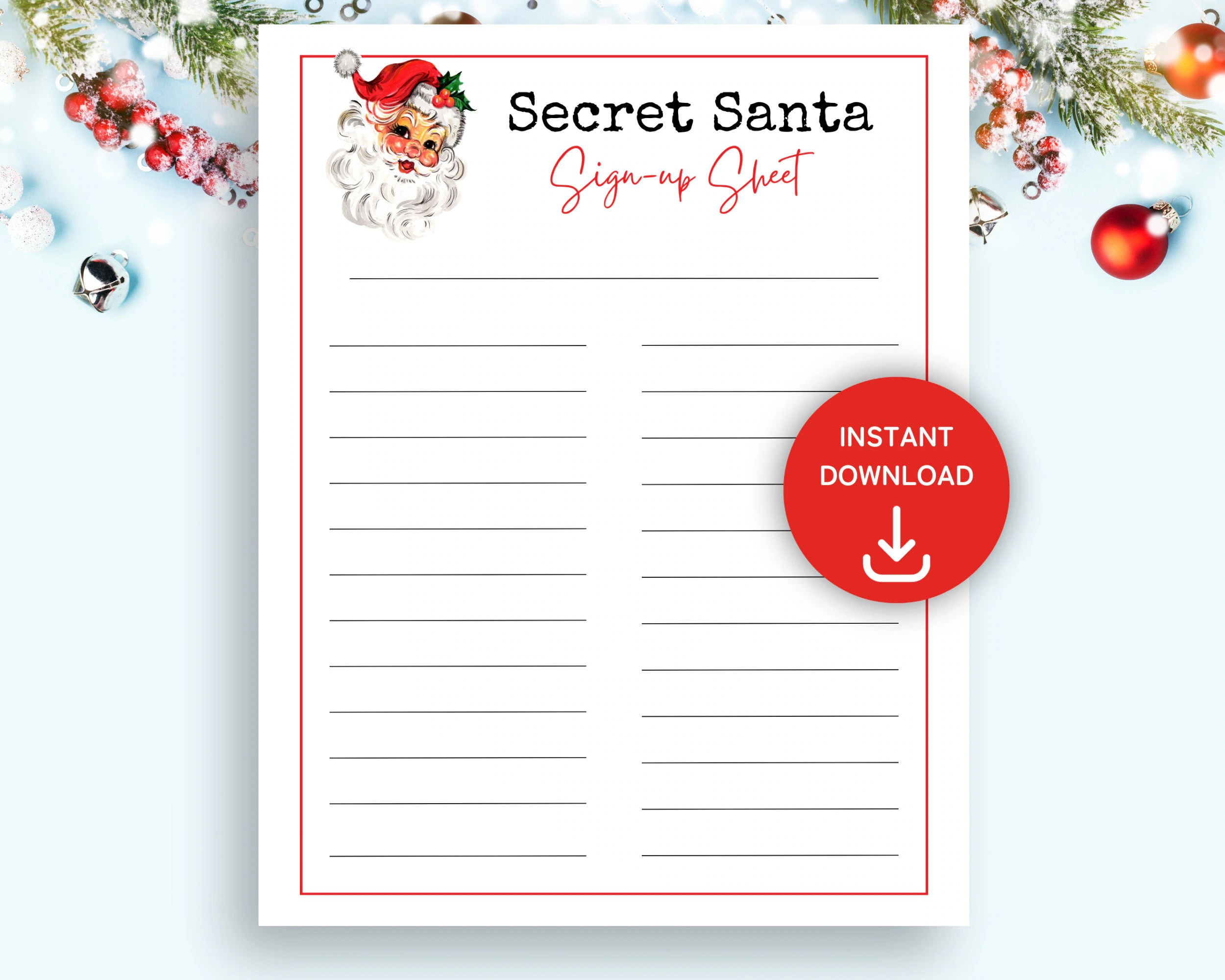 Printable Secret Santa Sign Up Sheet - Printable Party Favors regarding Free Printable Christmas Gift Exchange Secret Santa Sign Up Sheet