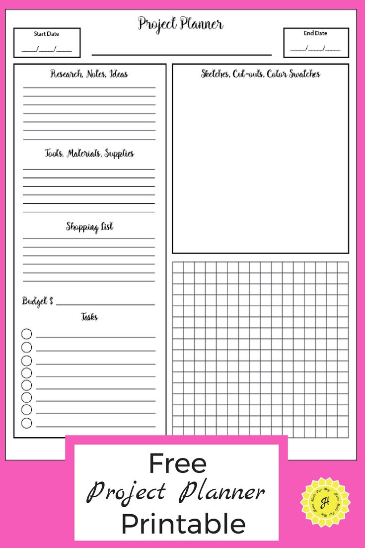 Project Planner Printable [Free Pdf For Your Creative Ideas] with Free Printable Craft Project Planner