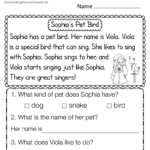 Reading Comprehension Worksheet - Free Printable, Digital, &amp; Pdf intended for Free Printable Comprehension Worksheets For Kindergarten