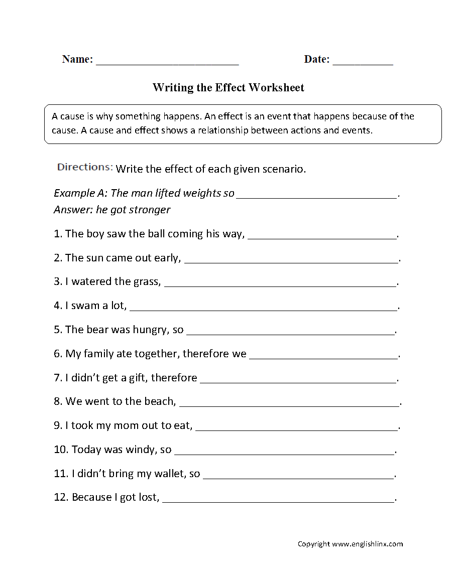 Reading Worksheets | Cause And Effect Worksheets intended for FREE Printable Cause and Effect Worksheets