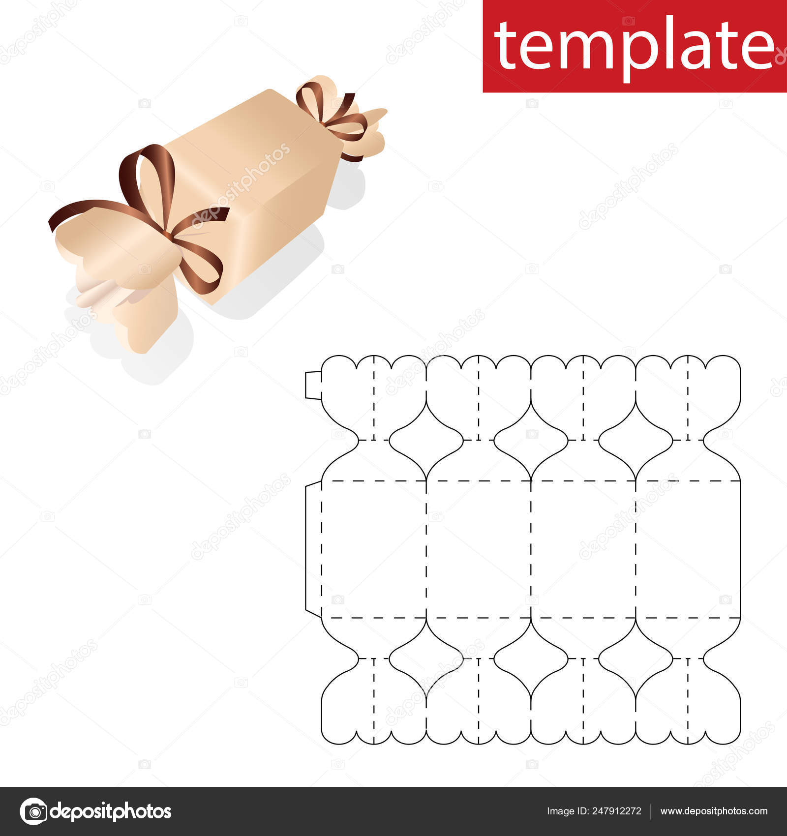 Retail Box Template Stamp Box Candy Blueprint Template Stock regarding FREE Printable Candy Box Templates