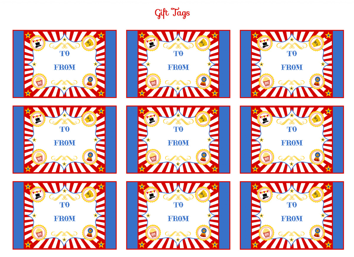 Retro Circus Party Printables (Free Download)! | Catch My Party throughout Free Printable Circus Name Tags