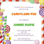 Sample Candyland Birthday Invitation Template In Publisher, Word with Free Printable Candyland Birthday Invitations