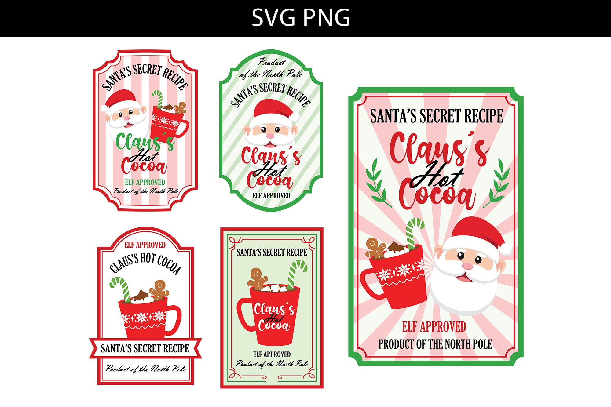 Santa Claus&amp;#039;S Hot Cocoa Label Png Svg, Christmas Png Label within FREE Printable Christmas Hot Chocolate Labels