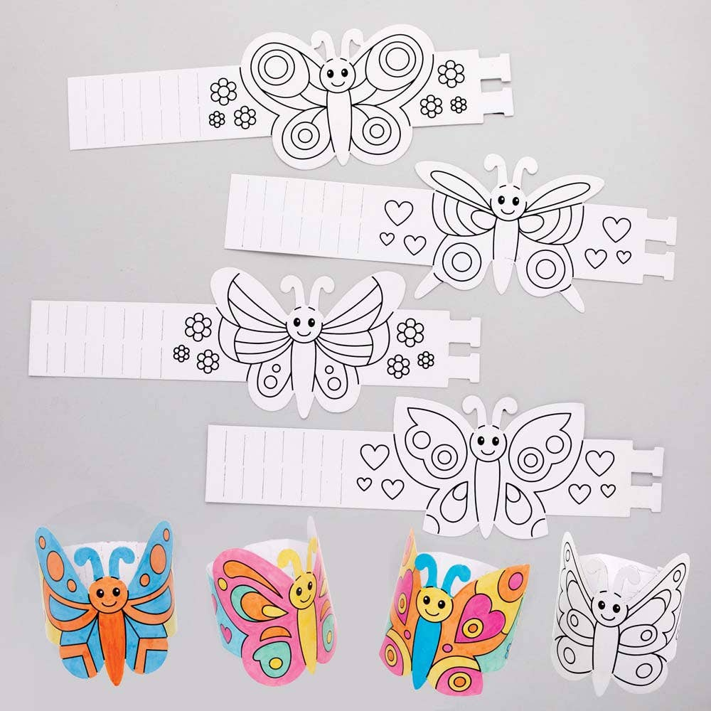 Schmetterlings-Armband Zum Ausmalen within Free Printable Butterfly Bracelet Template