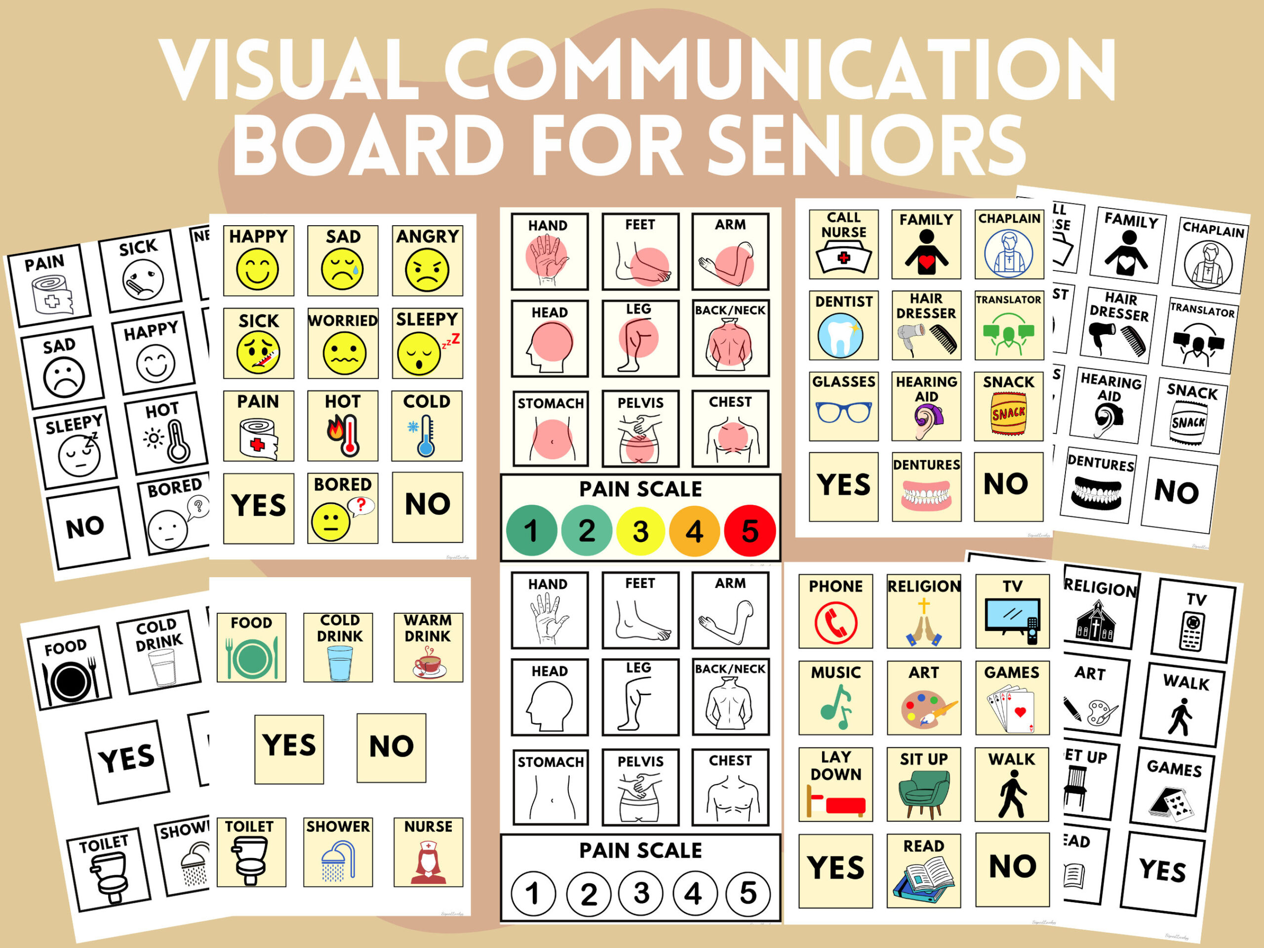 Senior Adult/Geriatric Communication Board For Non Verbal/Limited regarding Free Printable Communication Boards For Elderly