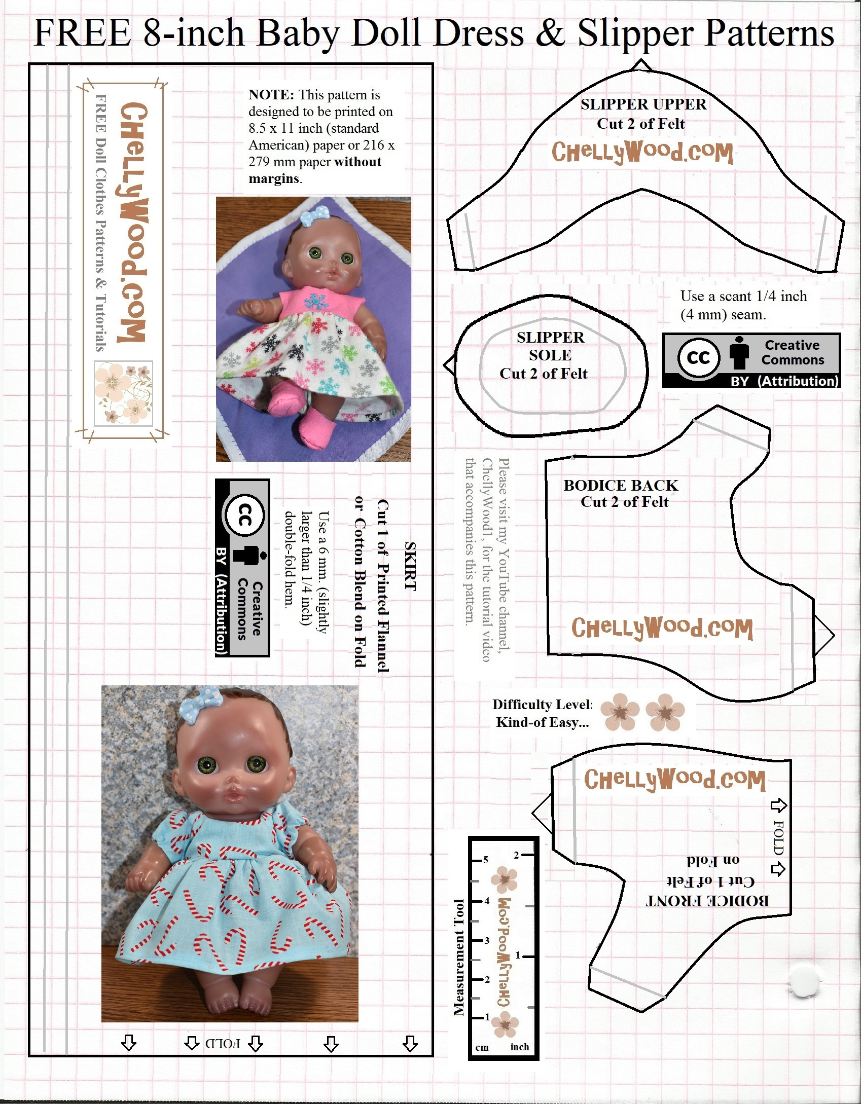 Sew A Pretty #Christmas Dress For Your #Kids&amp;#039; Baby #Dolls W/Free regarding Free Printable Cabbage Patch Doll Patterns