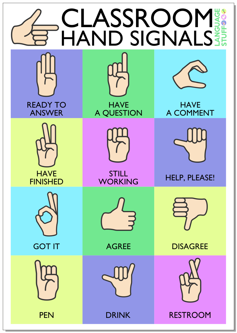 Sign Language For Babies Classroom Hand Signal Posters Classroom regarding FREE Printable Classroom Hand Signals