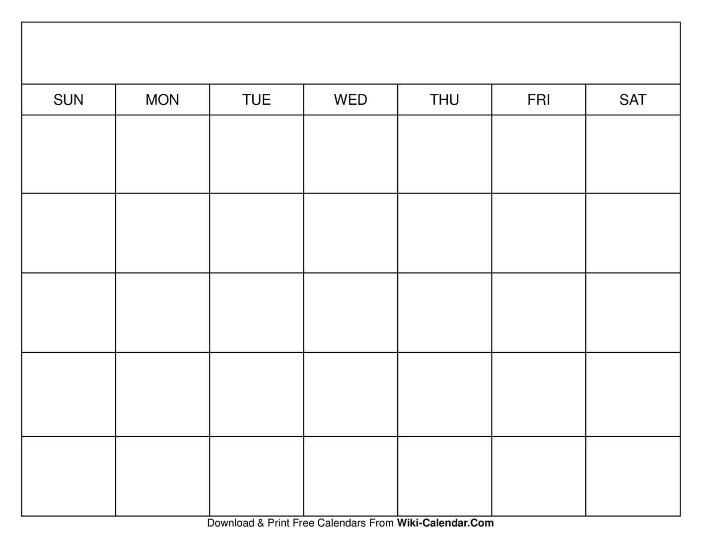 Simple Blank Calendar Templates – Free To Download &amp;amp; Print for FREE Printable Calendar Large Squares