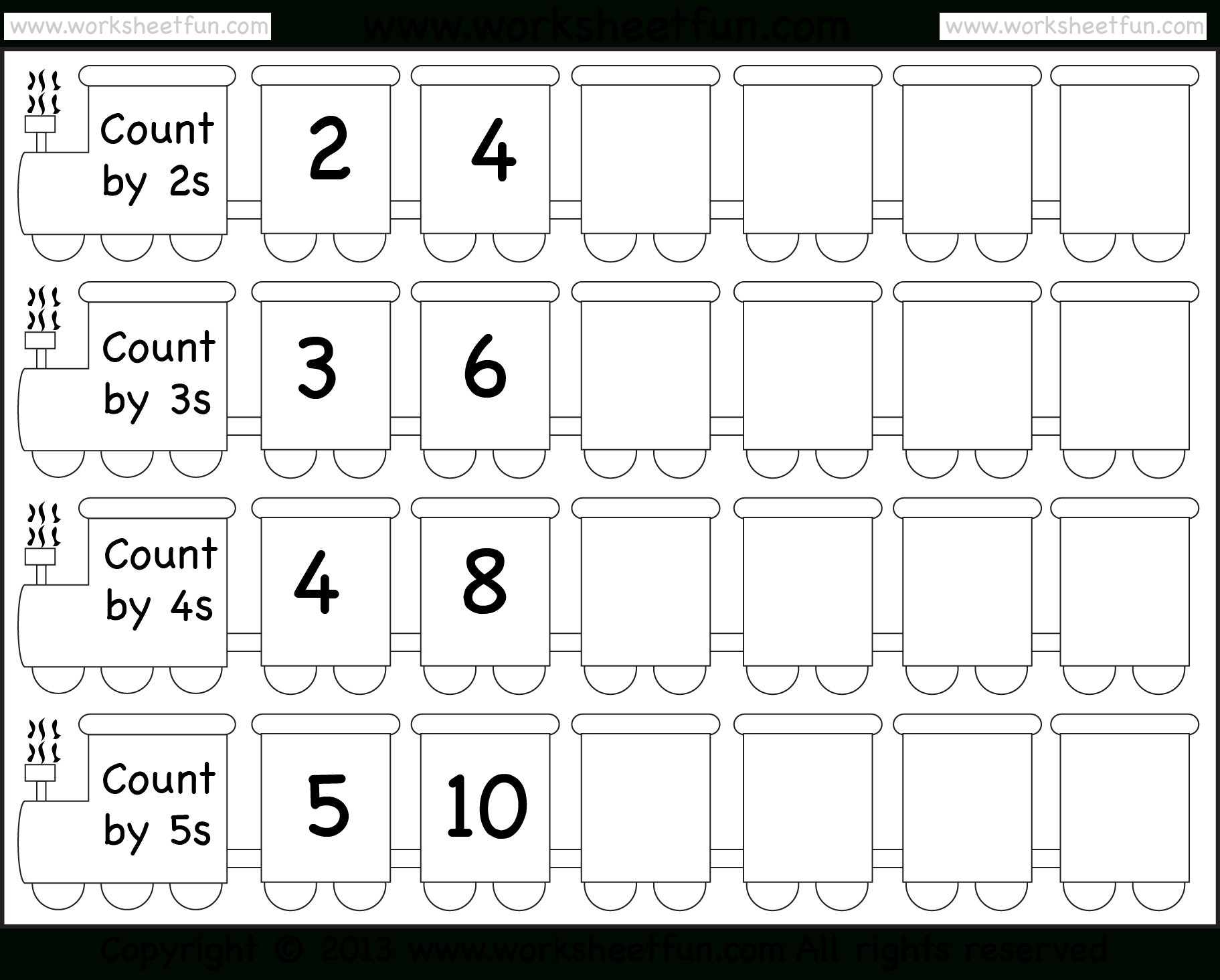 Skip Counting2, 3, 4 And 5 – Worksheet / Free Printable regarding Free Printable Counting By 5&amp;#039;S Worksheets