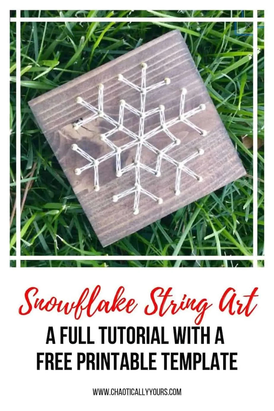 Snowflake String Art Tutorial - Chaotically Yours within FREE Printable Christmas String Art Patterns