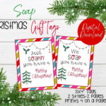 Soap Christmas Gift Tags, Christmas Hand Soap Tags, Holiday Soap in Free Printable Christmas Soap Tags