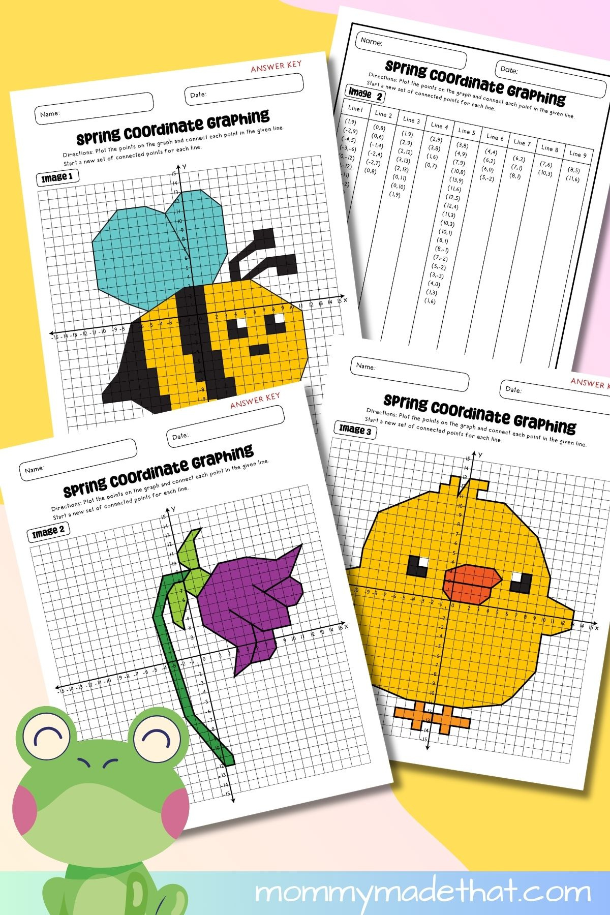 Spring Coordinate Graphing Mystery Pictures (Free Printables) within Free Printable Coordinate Grid Mystery Pictures