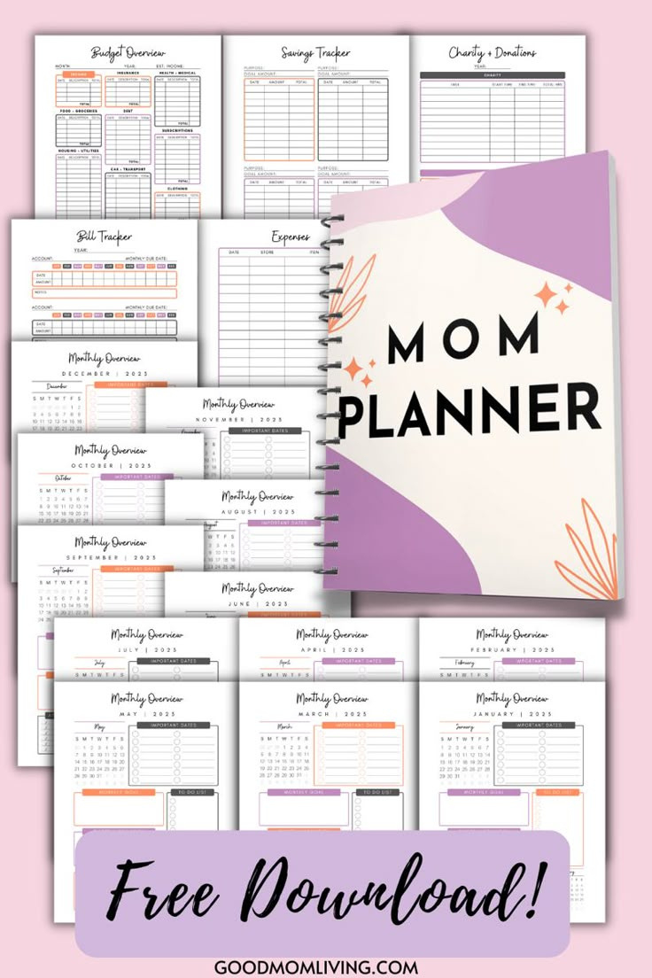 Stay At Home Mom Planner Free Printable! Busy Mom Planner Free within Free Printable Busy Mom Planner