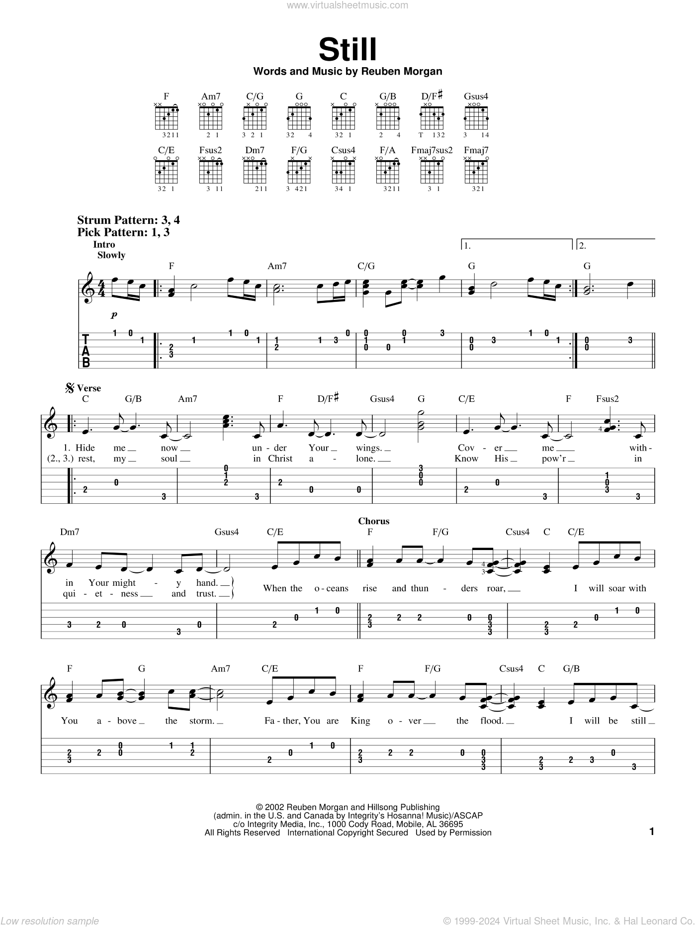 Still Sheet Music For Guitar Solo (Easy Tablature) (Pdf) for Free Printable Christian Sheet Music For Guitar