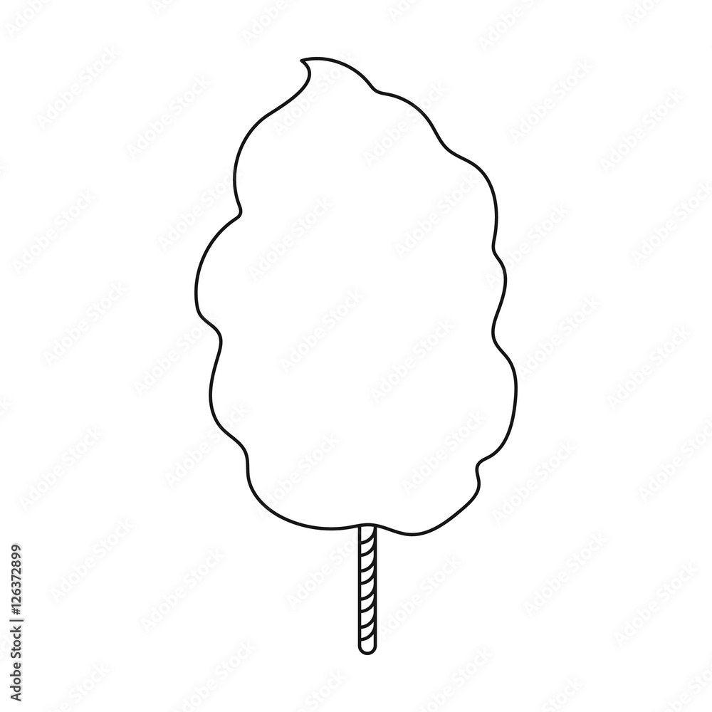 Stock-Vektorgrafik „Cotton Candy Icon In Outline Style Isolated On regarding Free Printable Cotton Candy Template