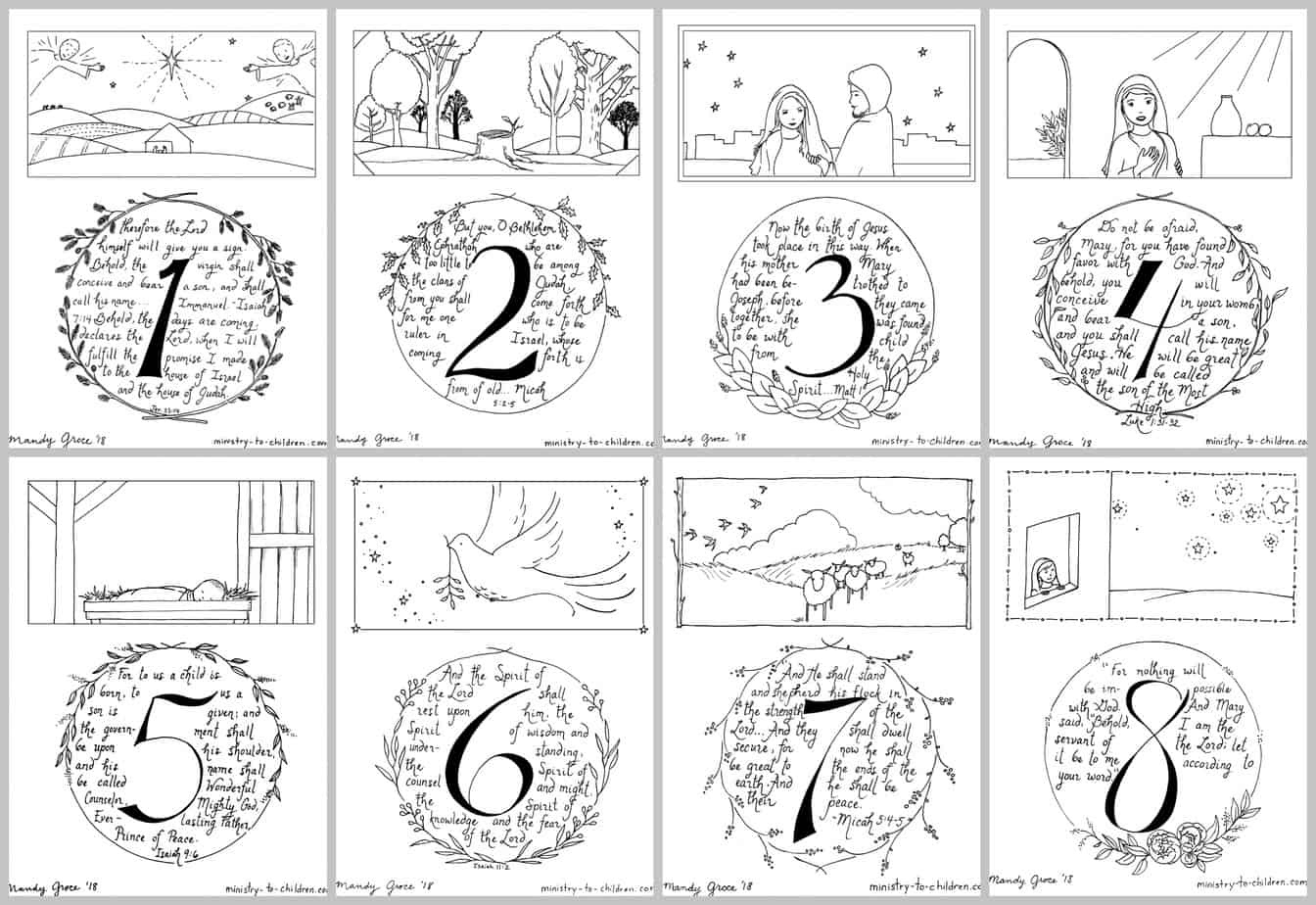 Story Of Advent Calendar Coloring Pages (Pdf Printable) Ministry in Free Printable Christian Advent Calendar