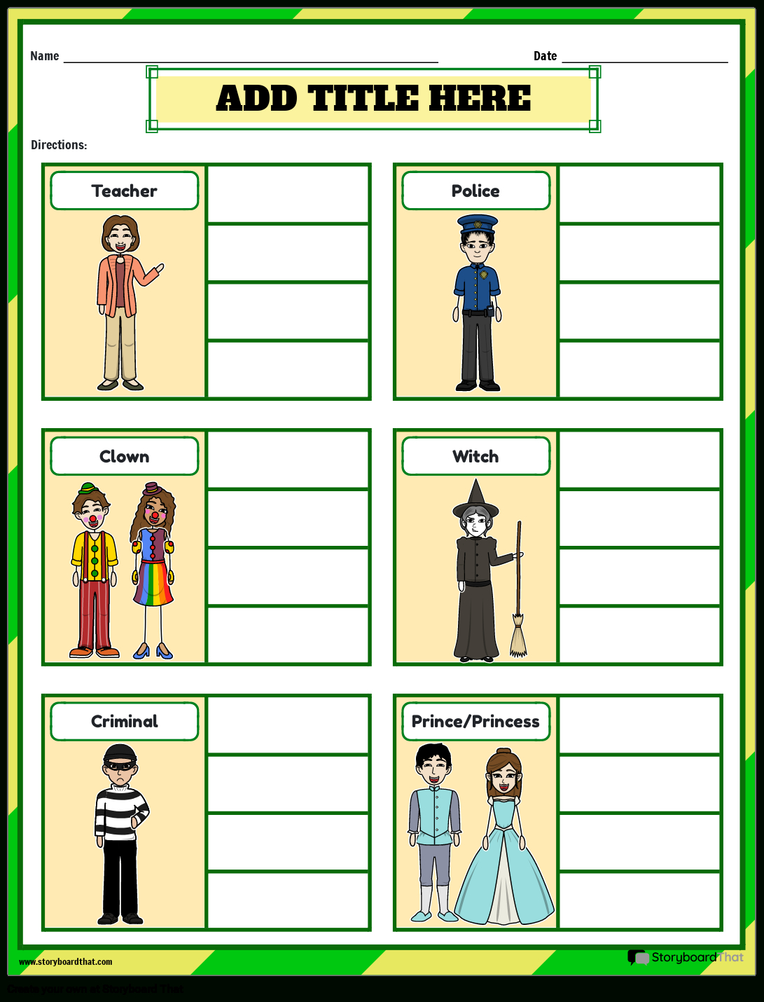 Storyboard That: Character Traits Worksheets For Students inside FREE Printable Character Education Worksheets