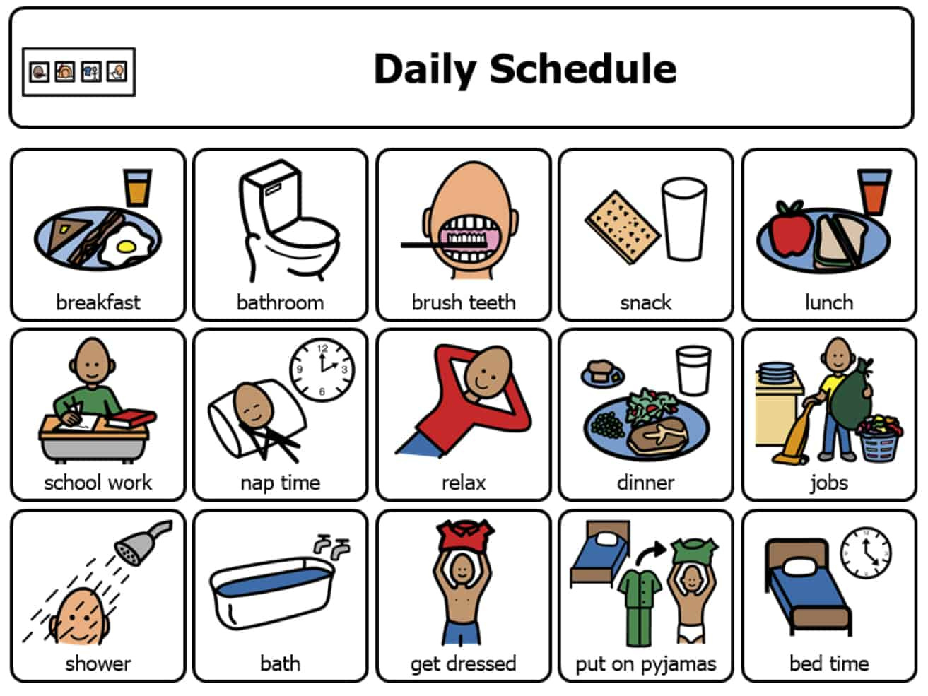 Supporting Autistic Children Using A Visual Scheduling Tool - The within Free Printable Classroom Visuals For Autism