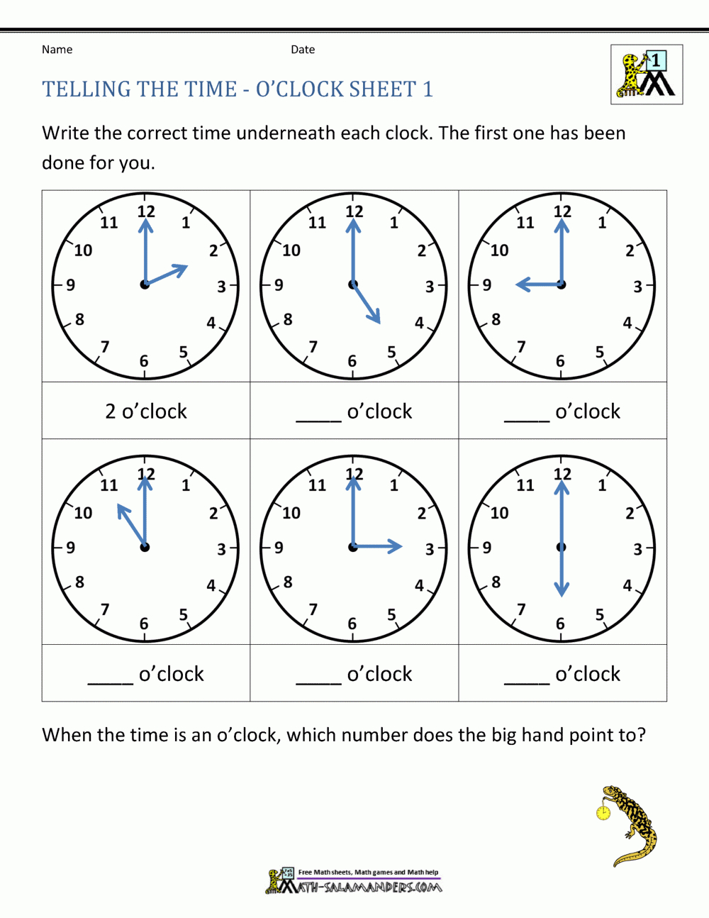 Telling Time Worksheets - O&amp;#039;Clock And Half Past within Free Printable Clock Worksheets Grade 1