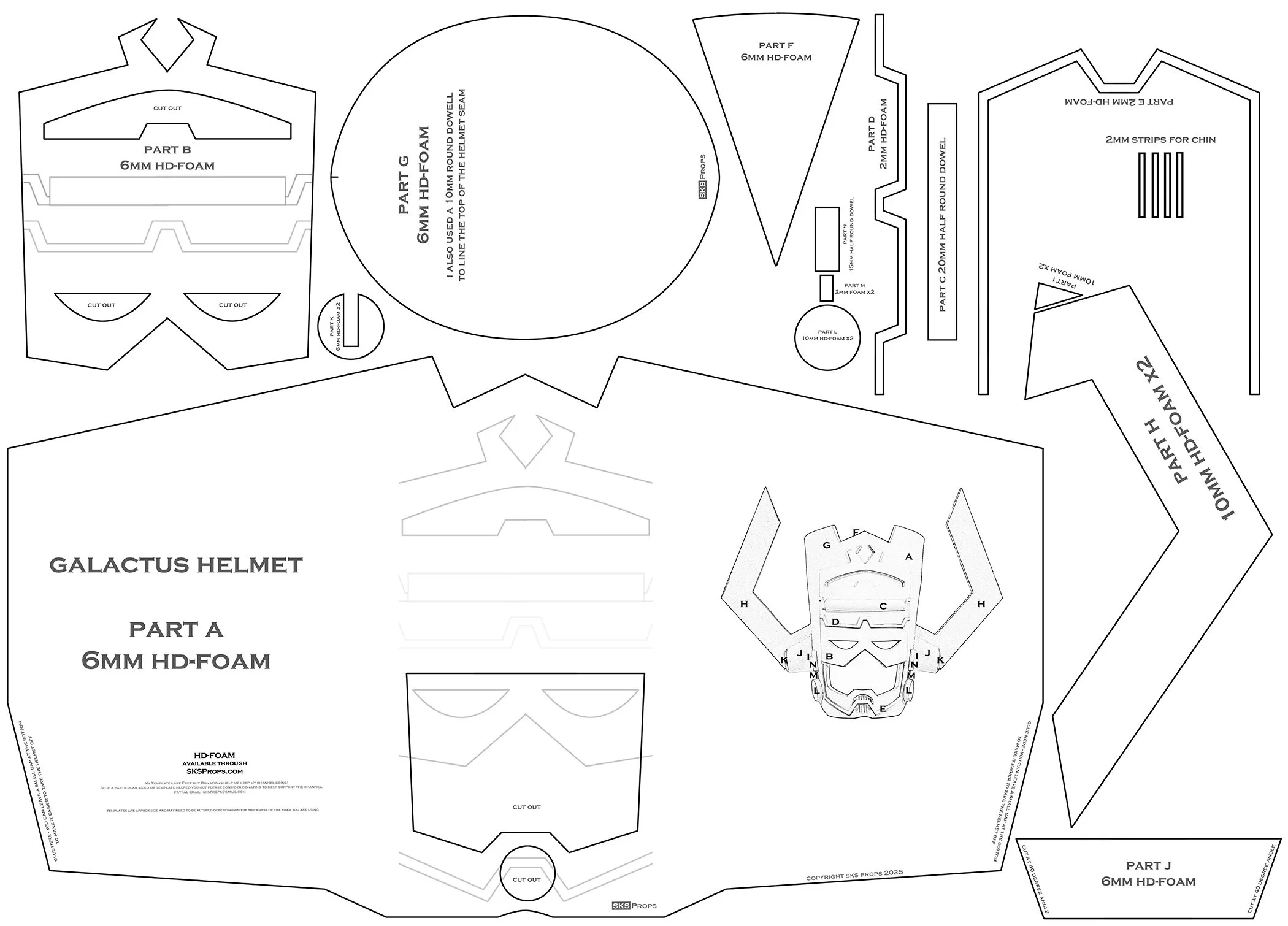 Templates — Sks Props in Free Printable Cardboard Helmet Template