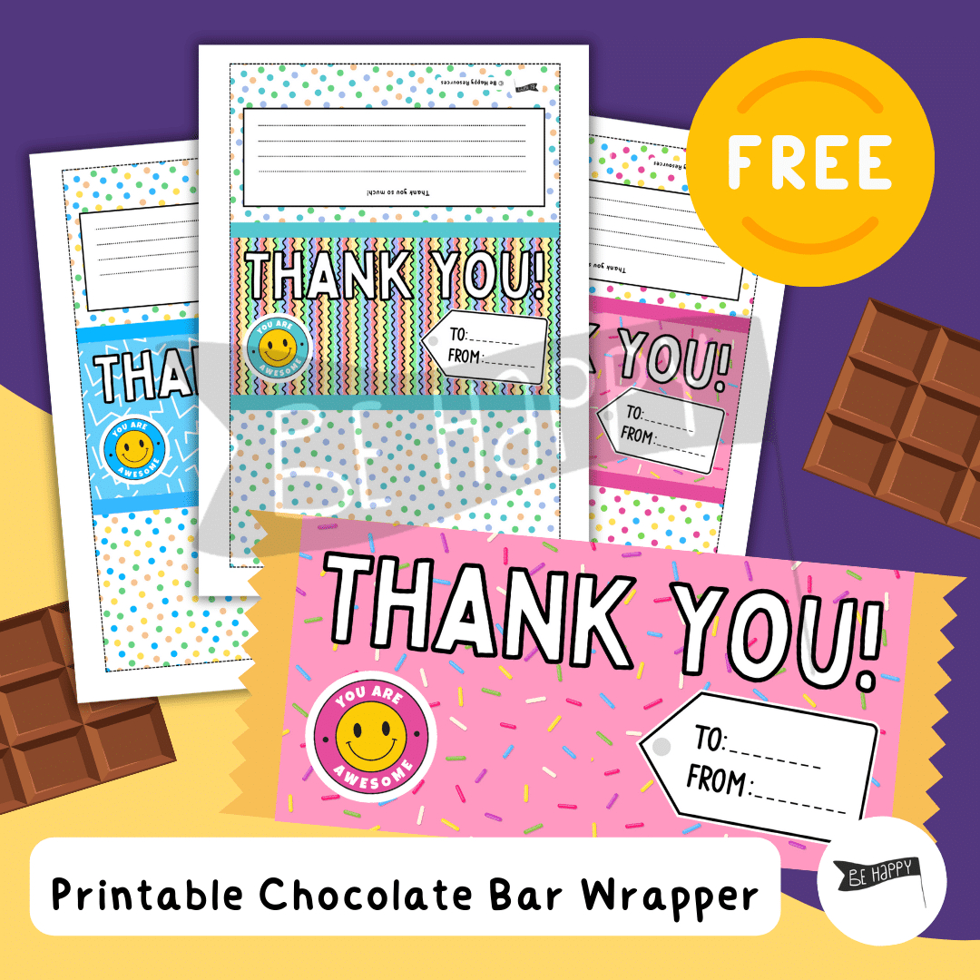 Thank You &amp;quot;You Are Awesome!&amp;quot; Printable Chocolate Bar Wrapper with FREE Printable Chocolate Wrapper Template
