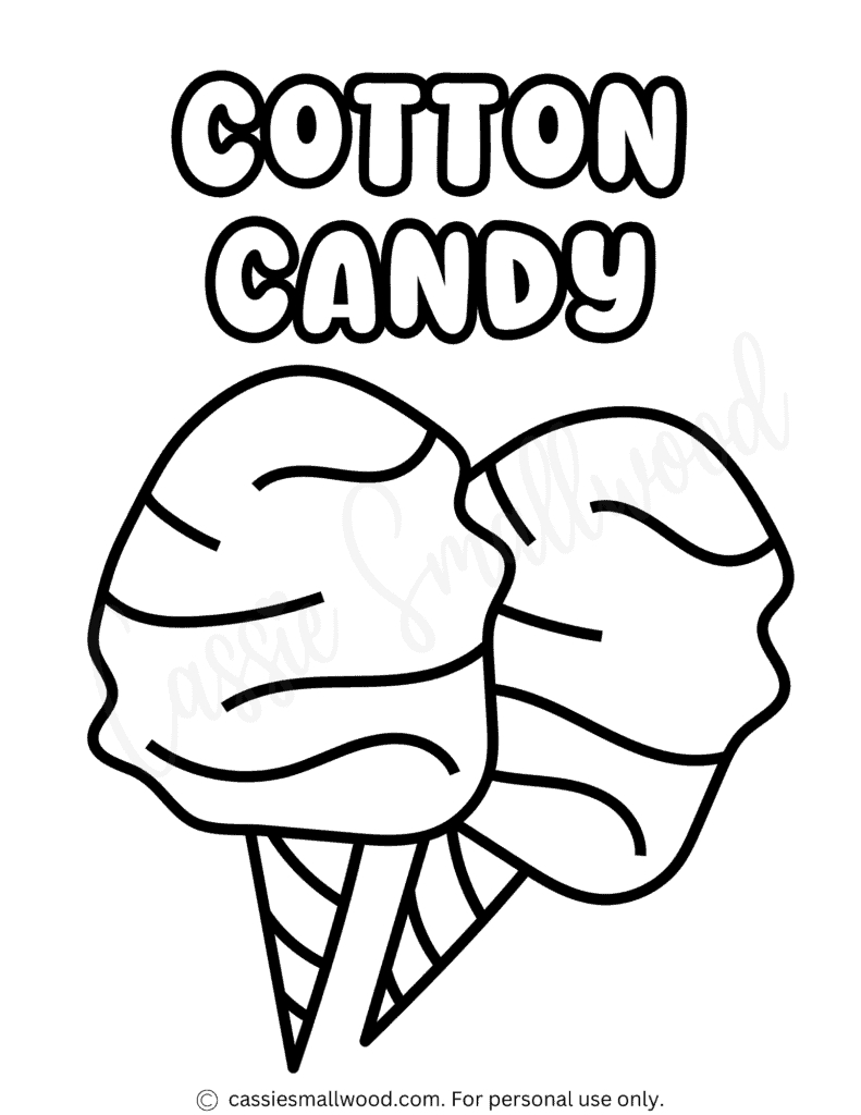 The Cutest Candy Coloring Pages - Cassie Smallwood regarding FREE Printable Cotton Candy Template