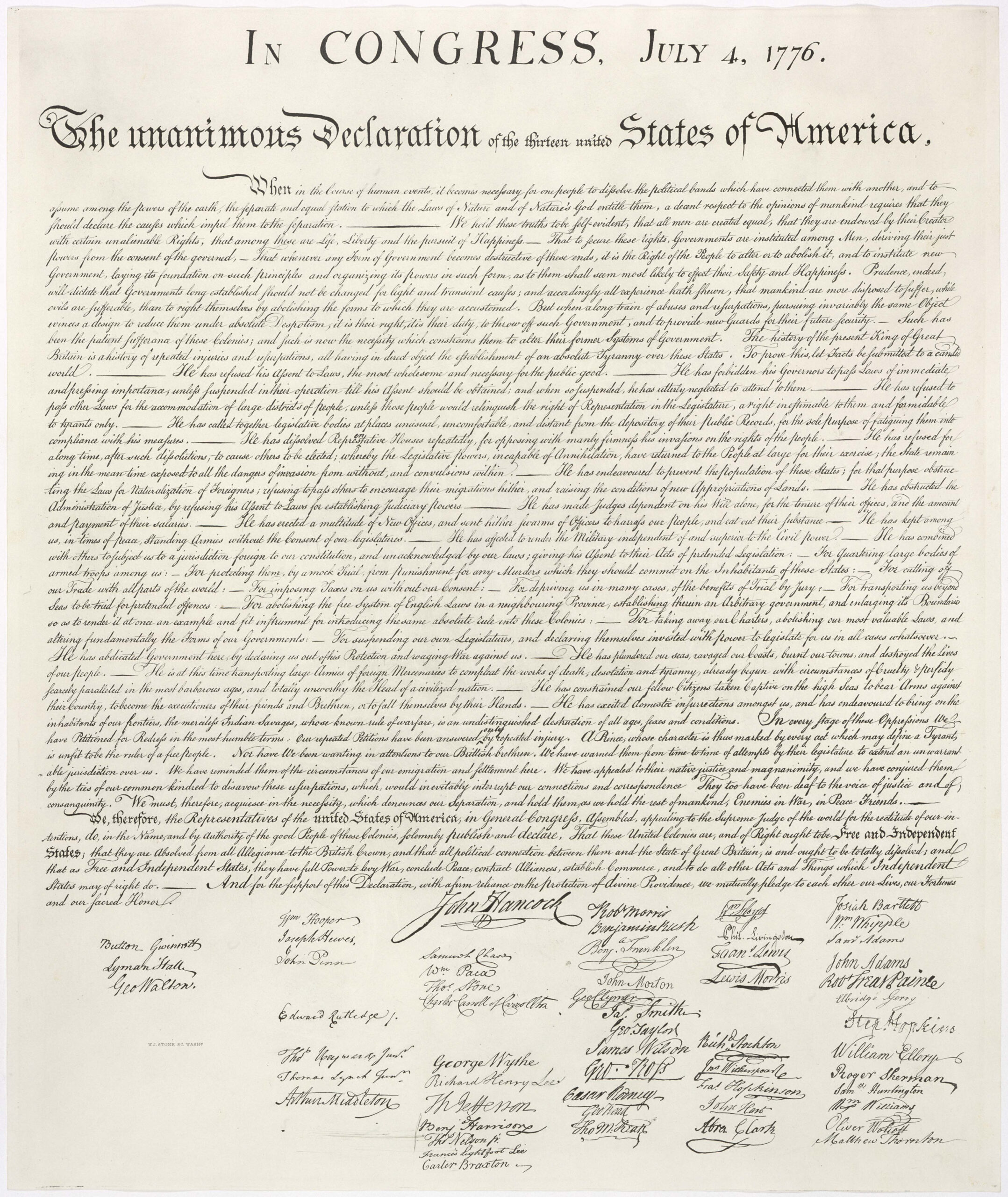 The Declaration Of Independence | National Archives within Free Printable Copy Of The Declaration Of Independence