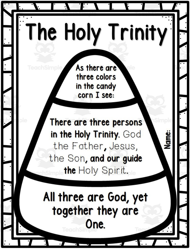 The Holy Trinity throughout FREE Printable Candy Corn Trinity