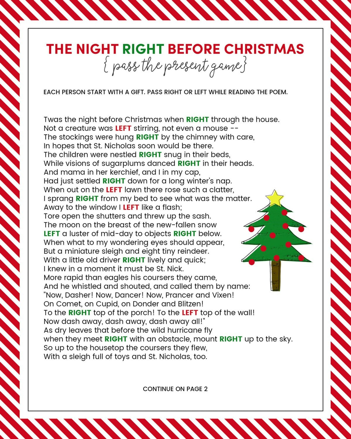 The Left Right Christmas Game {With Story + Print}| Lil&amp;#039; Luna regarding Free Printable Christmas Left Right Stories