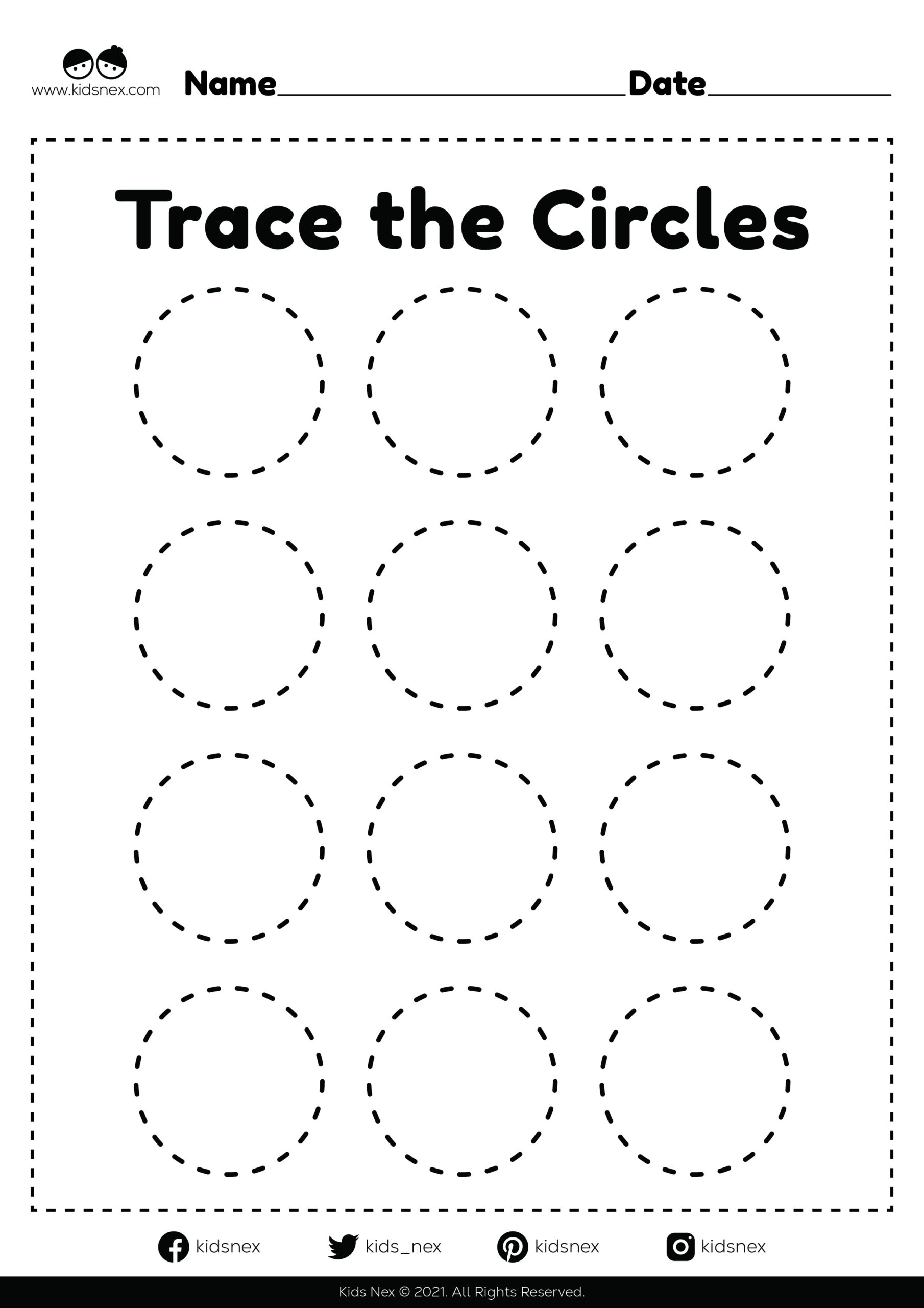 Tracing Circles For Kids - Free Pdf Printable | Kidsnex regarding Free Printable Circle Tracing Worksheets
