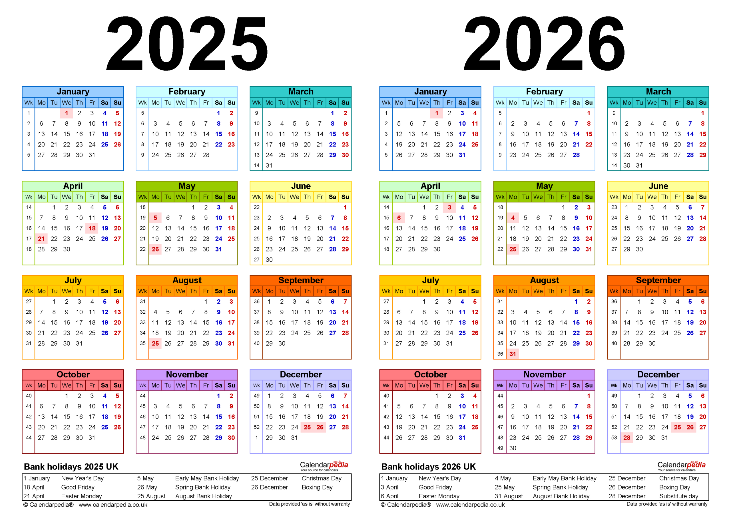 Two Year Calendars For 2025 And 2026 (Uk) For Microsoft Word intended for FREE Printable Calendar 2025 and 2026 Word