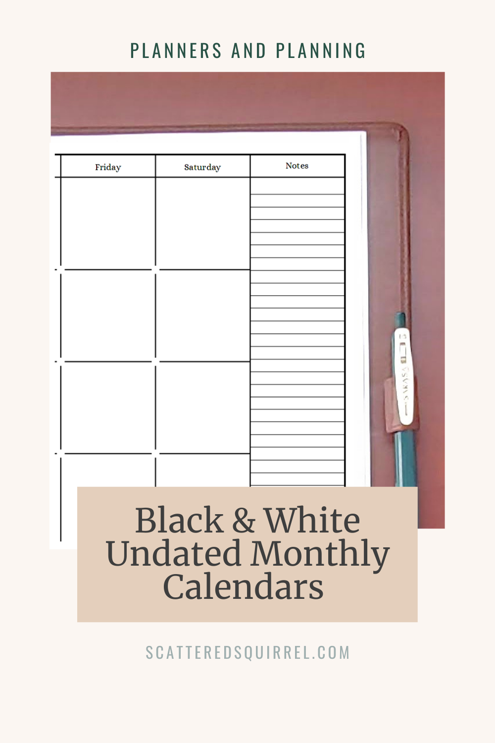 Undated Black And White Calendars Featuring Two Pages Per Month within Free Printable Calendar 2 Months Per Page
