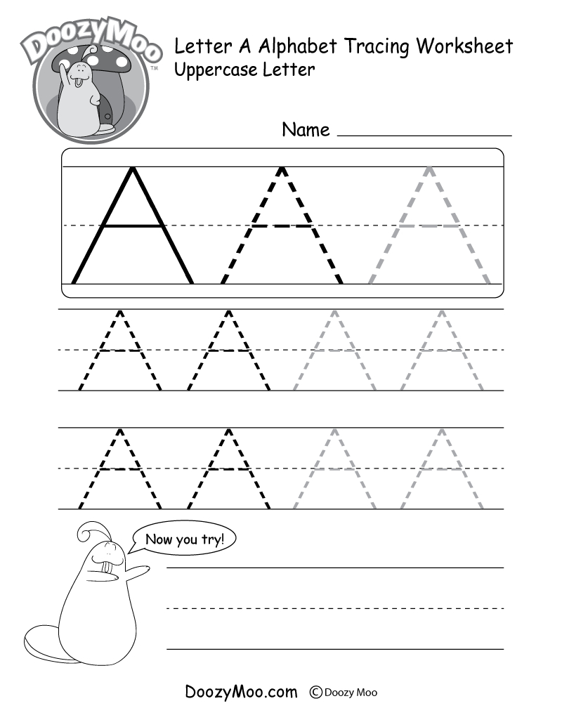Uppercase Letter Tracing Worksheets (Free Printables) - Doozy Moo throughout FREE Printable Capital Letters Worksheets