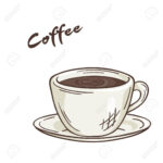 Vector Printable Illustration Of Isolated Cup Of Coffee With Label within Free Printable Coffee Cup Clip Art