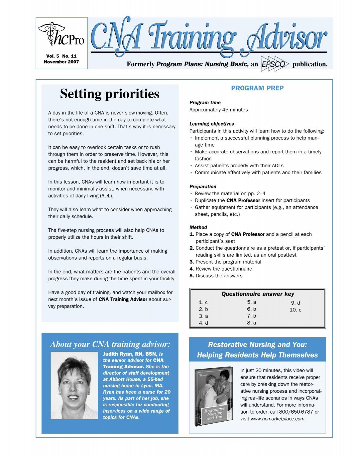 View Pdf File - Credentialing Resource Center regarding FREE Printable Cna Inservice Material