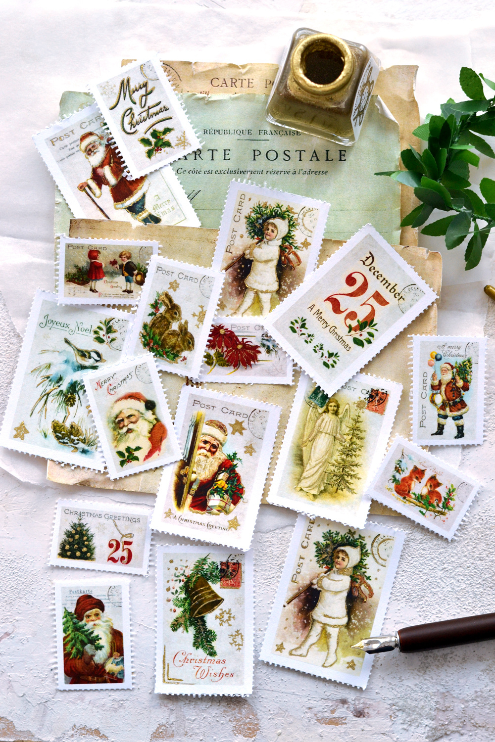 Vintage Christmas Stamps Printable! - The Graphics Fairy intended for Free Printable Christmas Postage Stamps