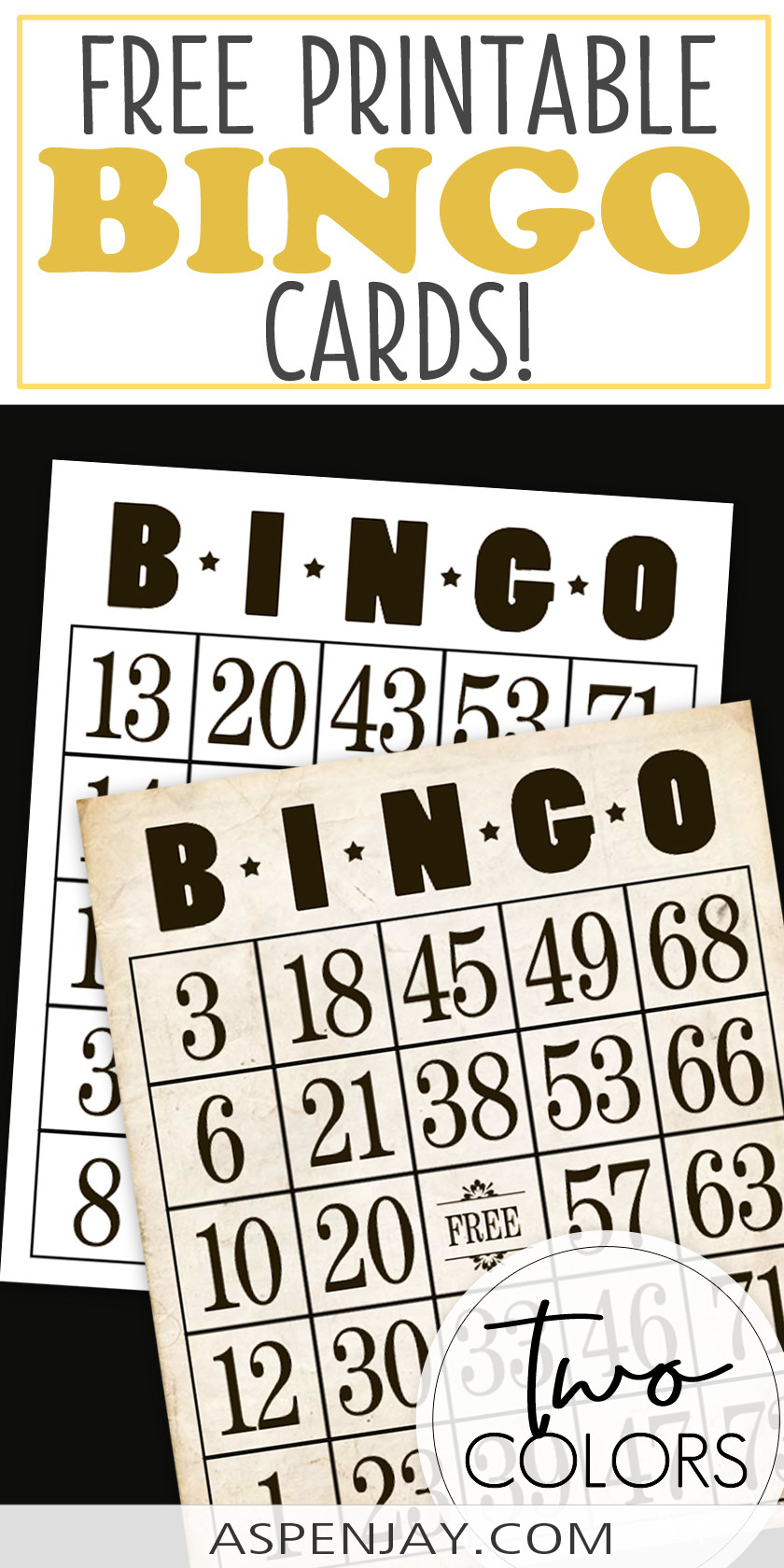 Vintage Inspired Free Printable Bingo Cards - Aspen Jay intended for Free Printable Classic Bingo Cards