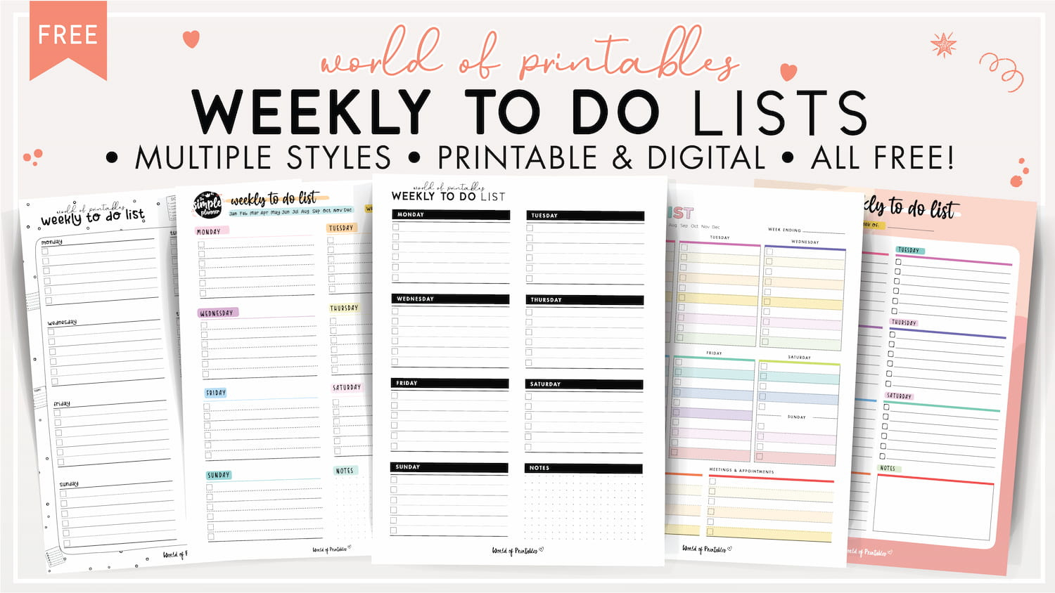 Weekly To Do List Templates - World Of Printables within FREE Printable Calendar to Do List