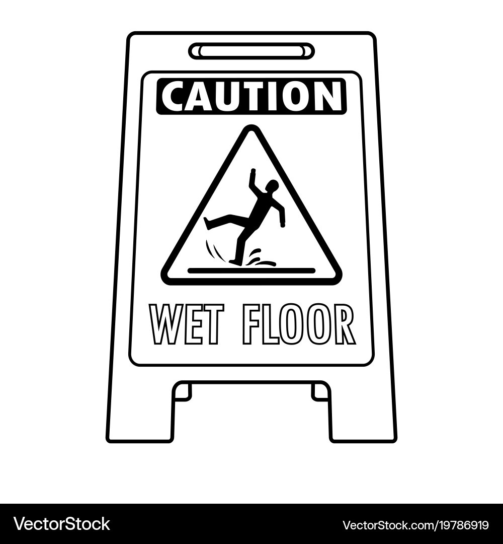 Wet Floor Sign Coloring Book Royalty Free Vector Image throughout Free Printable Caution Wet Floor Signs