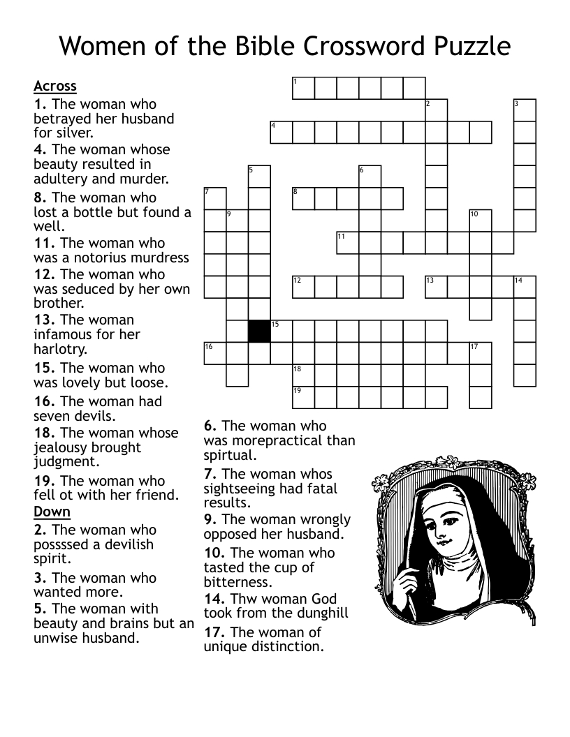 Women Of The Bible Crossword Puzzle - Wordmint with regard to Free Printable Christian Crossword Puzzles