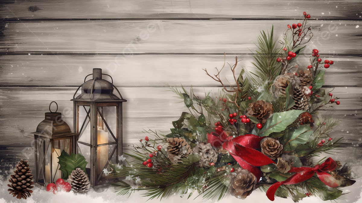 Wooden Wall With Christmas Decorations Background, Free Printable within FREE Printable Christmas Background Images
